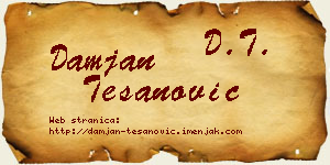 Damjan Tešanović vizit kartica